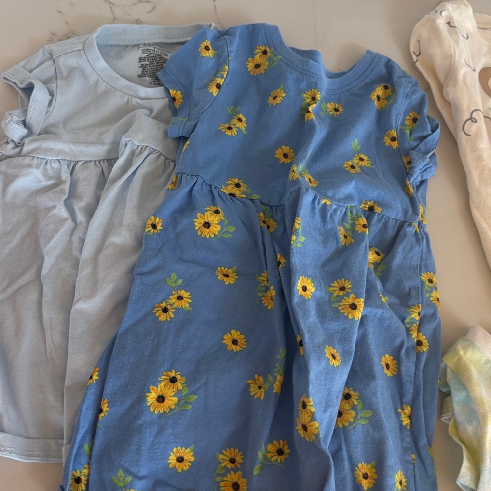 Spring toddler girl bundle - Colorful Baby Onesies and Dresses Set - Picture 2 of 3